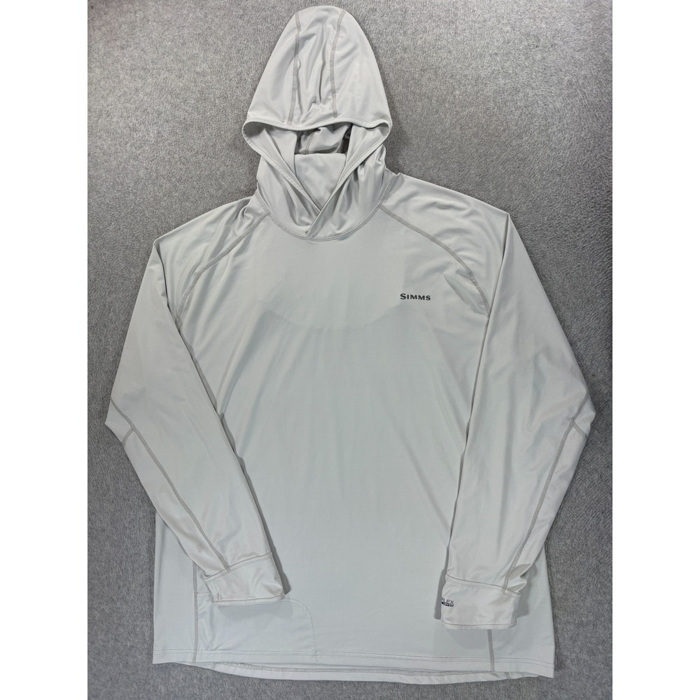 Simms Solarflex YETI Performance Fishing L/S Hoodie Pullover (Men's 2XL) Gray